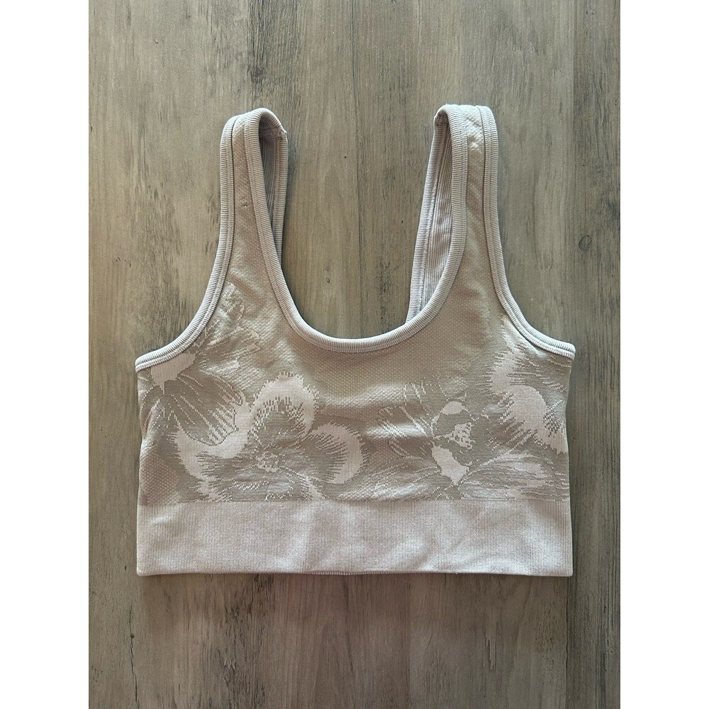 Offline by Aerie Seamless Floral Sports Bra – Size S Gray